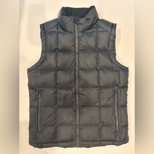 Eddie Bauer Vest Premium Goose Down Men M  Black Pockets Full Zip Puffer Jacket